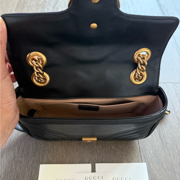Black Leather Bag with Gold Accents - Picture 2 of 5